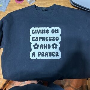 Gildan Black Sweatshirt with White to pink UV activated vinyl